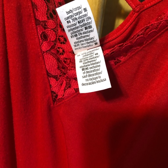 Vintage Victoria’s Secret Red Slip Dress W/ Red Lace Accents in Med - Picture 6 of 7